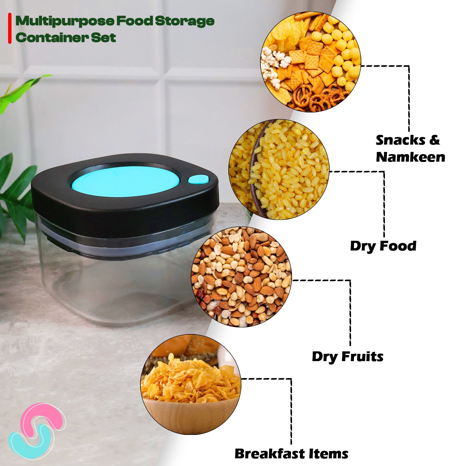 Supermom Airtight Kitchen Storage Containers – (2 Pc Set / 500 ml) Supermom Airtight Kitchen Storage Containers – (2 Pc Set / 500 ml)